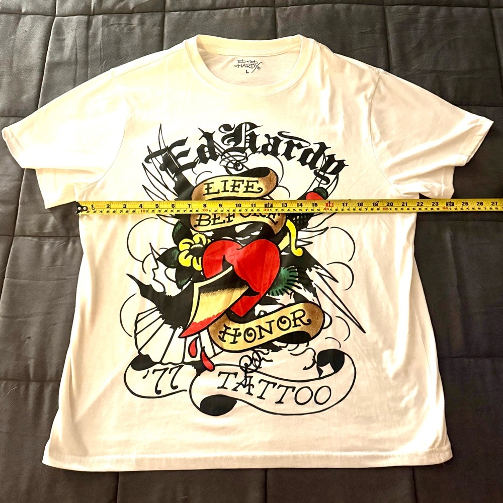 Ed Hardy White Tattoo Graphic Tee - Picture 3 of 5